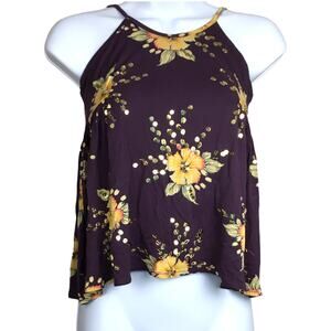 French Connection‎ Tank Top Floral Tie Shoulder Split Back Blouse Women's XS